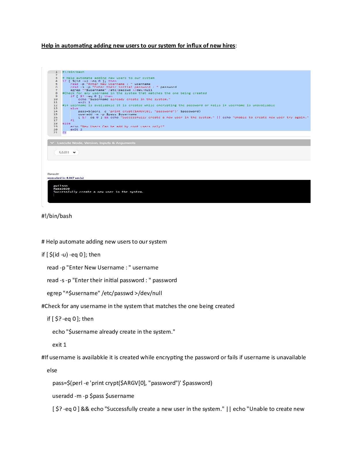 Preview image for IT275M5Part1.docx  Help in automating adding new users to our system for influx of new hir